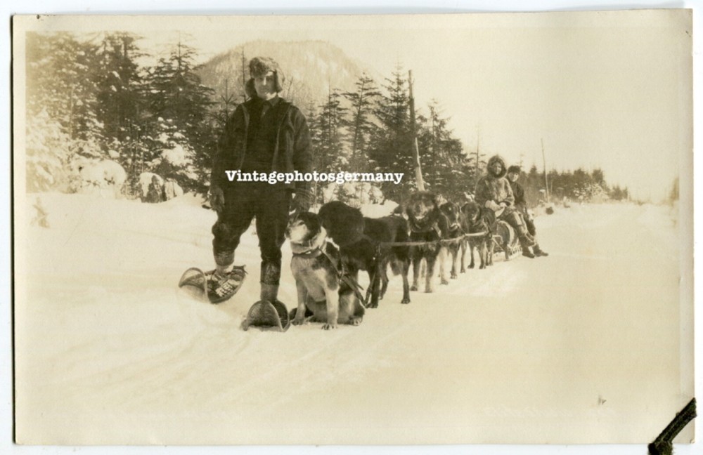 D5108 Foto Nord – Amerika Trapper Mountain Men Schlittern – Hund Indianer
