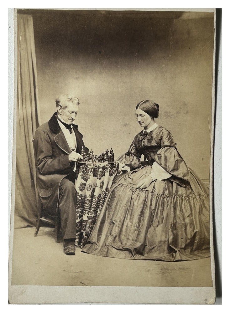 Vintage Cdv Photo Album Albumin Death Print Real Original Photograph Chess
