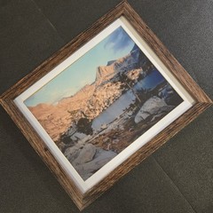 12×10 Desert Mountain Landscape Print in Standing Wooden Frame Home Decor