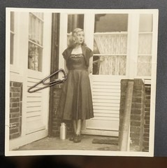 Photo portrait teenage girl model 1950 dedication dress vintage hidden picture