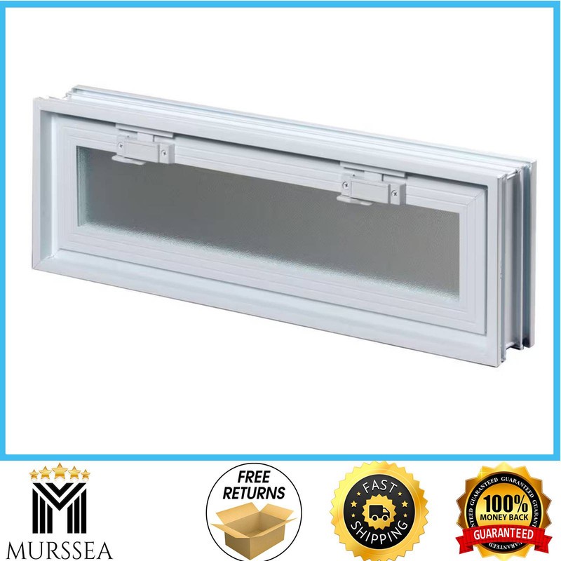 Clearly Secure 24 in x 8 in x 3 in Hopper Vent for Glass Block Windows HV248A