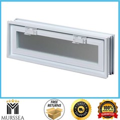 Clearly Secure 24 in x 8 in x 3 in Hopper Vent for Glass Block Windows HV248A