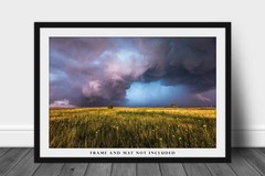 Storm Photography Print: Oklahoma Supercell Thunderstorm Stormy Weather Picture