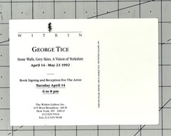 George Tice (b. 1938) Art Show Announcement Card – A Vision Of Yorkshire 1992