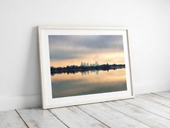 Colorado Denver Skyline Cityscape Sloans Lake Sunrise, Fine Art Photography,