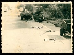 Slurry tanker? Accident-car motor vehicle 1950s 1960s agriculture-photo 10x7cm