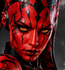 Sexy Darth Talon Dual Lightsabers Star Wars Metal Sign Wall Art 14″ x 11″