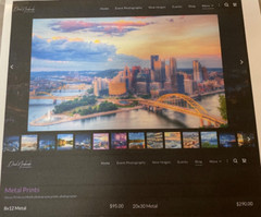 20″ x 30″ Pittsburgh Downtown Scene Large Metal Art «The Point»