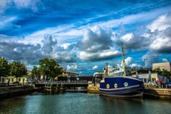 Digital Image Picture Photo Pic Wallpaper Background Ship Blue Beach Port Ses