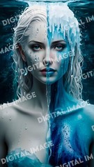 Digital Art Picture Image Photo Wallpaper Background AI – Woman of Water and Ice