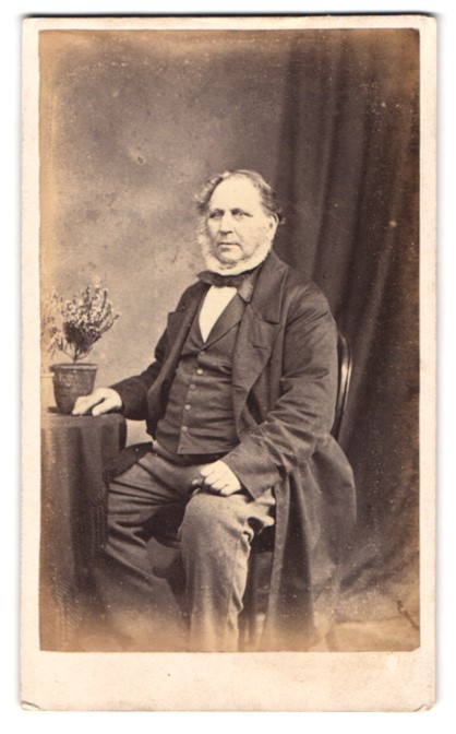 Photograph Angel, Exeter, Elderly Man in Suit with Grey Chin Strap Beard
