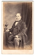 Photograph Angel, Exeter, Elderly Man in Suit with Grey Chin Strap Beard