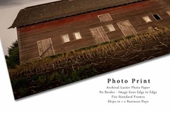 Old Red Barn Photography Print: Nebraska Midwest Farm Country Farmhouse Photo