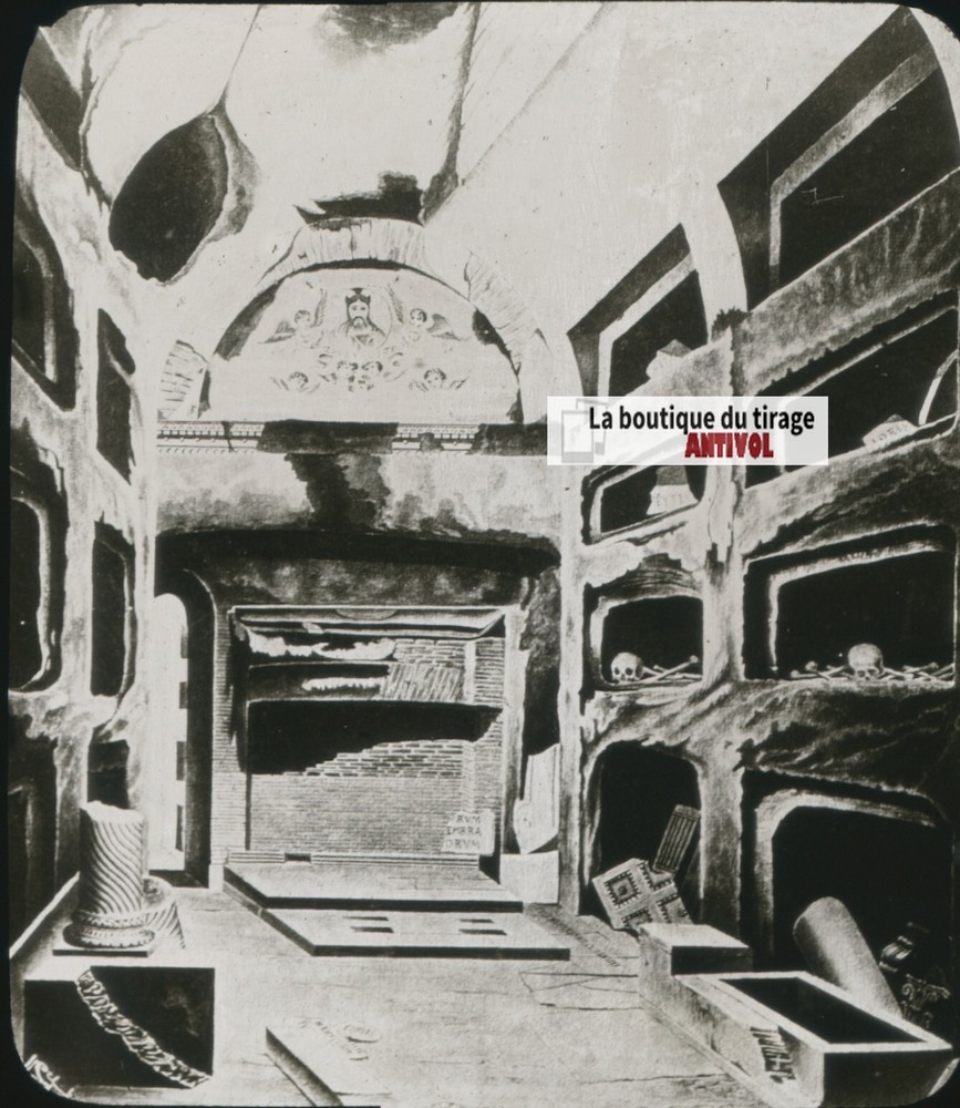 Catacombs San Sebastian, Drawing Plate Glass, Black & White, Positive
