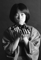 Andy Katz Photograph GIRL WITH GRAPES Silver Gelatin Print B&W Signed 25/60