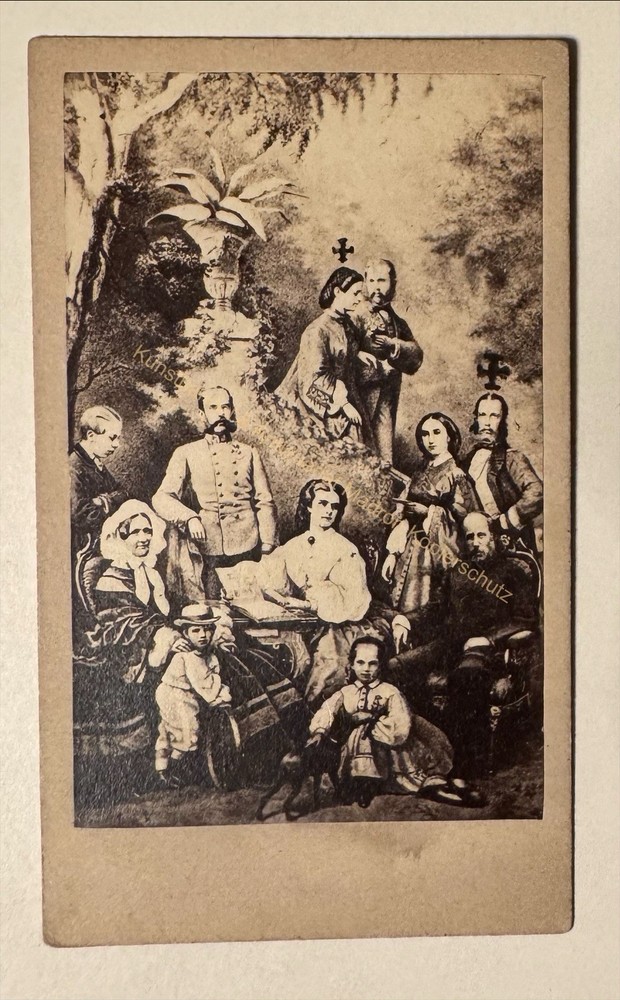 orig. CDV photo Elisabeth Sissi Franz Joseph Kaiser Austria family 1861 nobility
