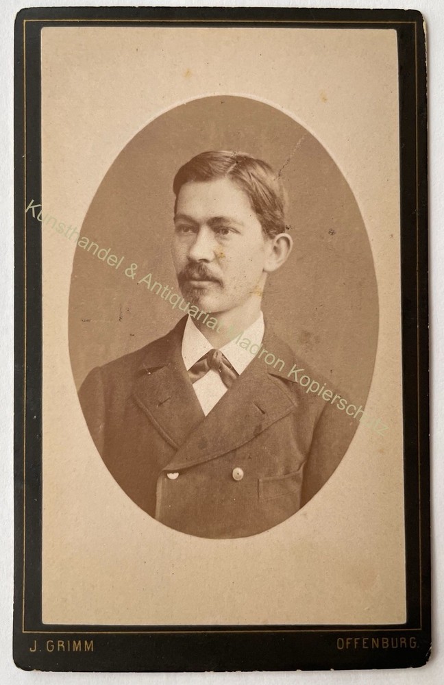 orig. CDV photo photography picture old Mr. Mann fashion around 1880 J. Grimm, Offenburg