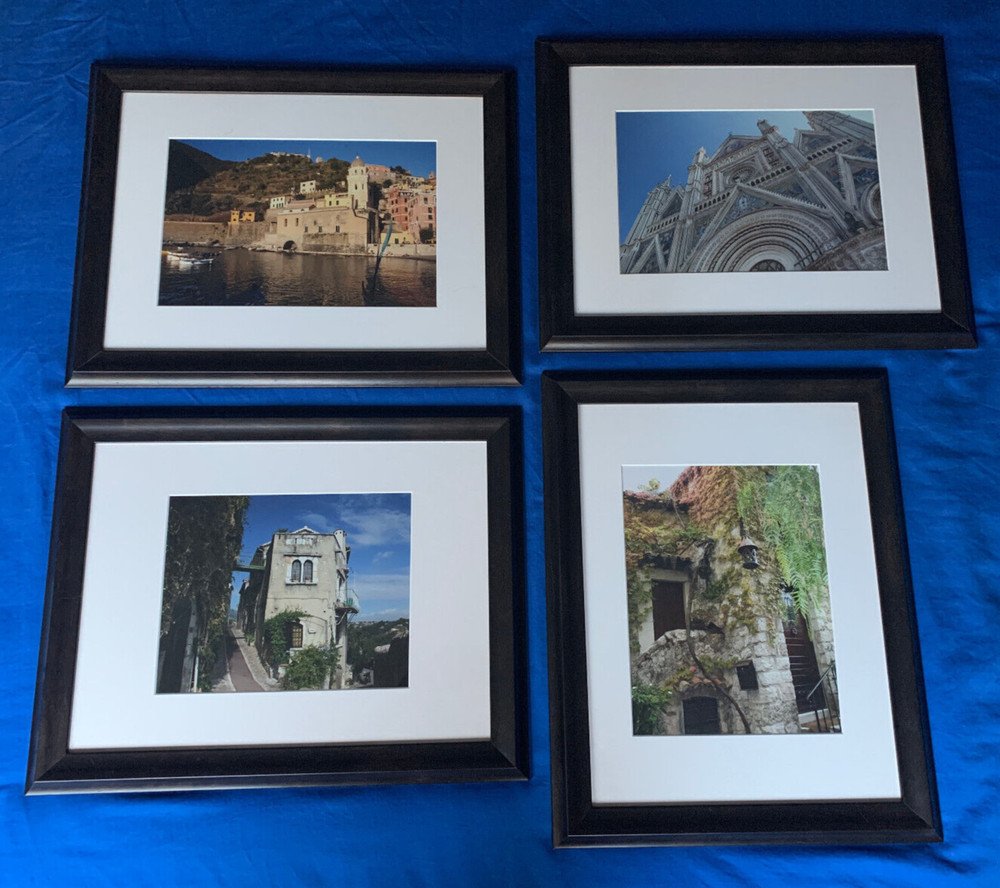 FOUR 15×17 in Framed Original Photos European Architecture FREE LOCAL PICKUP