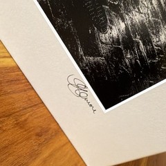 Sara Elmore Signed Matted Black & White New Orleans Street Night Rain Photo