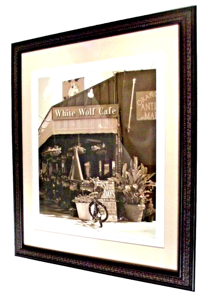 NEW Signed Harriet Duncan Art Print «White Wolf Cafe» Orlando FL Location Framed