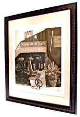 NEW Signed Harriet Duncan Art Print «White Wolf Cafe» Orlando FL Location Framed