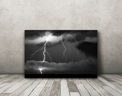 Black and white lightning photography wall art hanging photo night sky picture