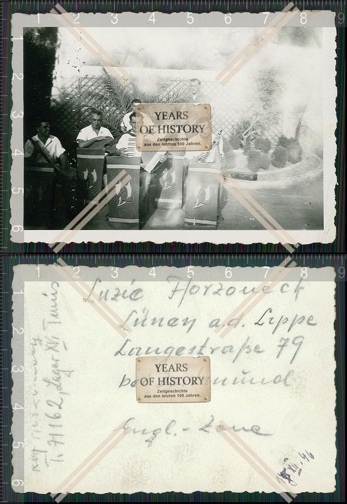 Photo POW Music Band German Soldiers Tunis Africa Prisoner of War Prisoner