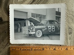 COOL OLDSMOBILE 88 CONCORD CA. RACING Black and White Photo 3 1/2″ X 4 3/4″ RACE