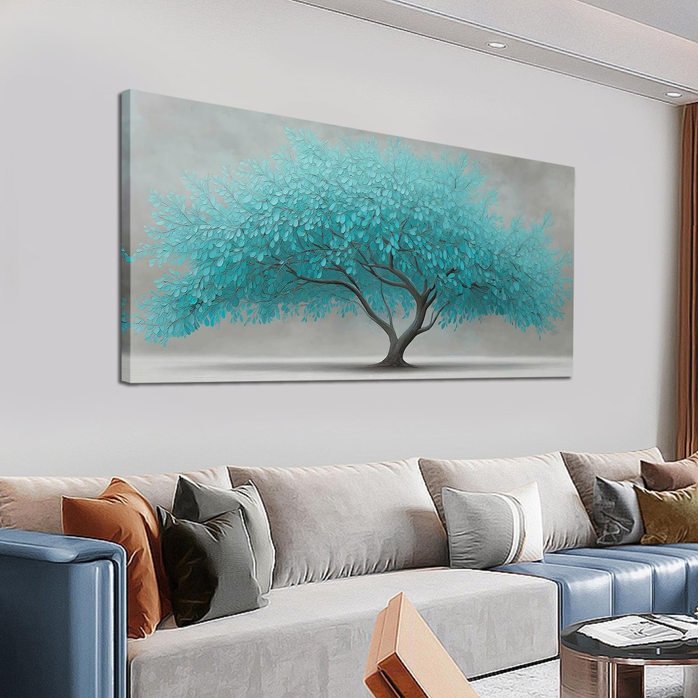 Tree of Life Wall Art for Living Room Bedroom Teal Blue Nature Print Picture …