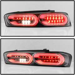 – for [Factory LED Model] 2016-2018 Chevy Camaro Black Full LED Tail Lights Brak