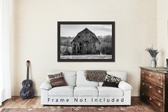 Barn Photography Print: Missouri Black & White Farm Rustic Country Rural Photo
