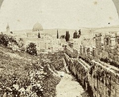 Terre Sainte Jerusalem Murailles C1858 Photo Frith Stereo Vintage Album