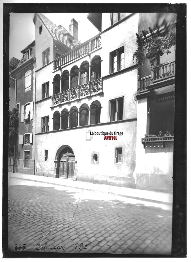 Glass Photo Positive Black and White 13×18 cm Colmar, House of the Knights