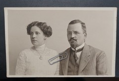 Photo Postcard Portrait Businessman Woman Berlin Glasses Jewelry Amulet Suit