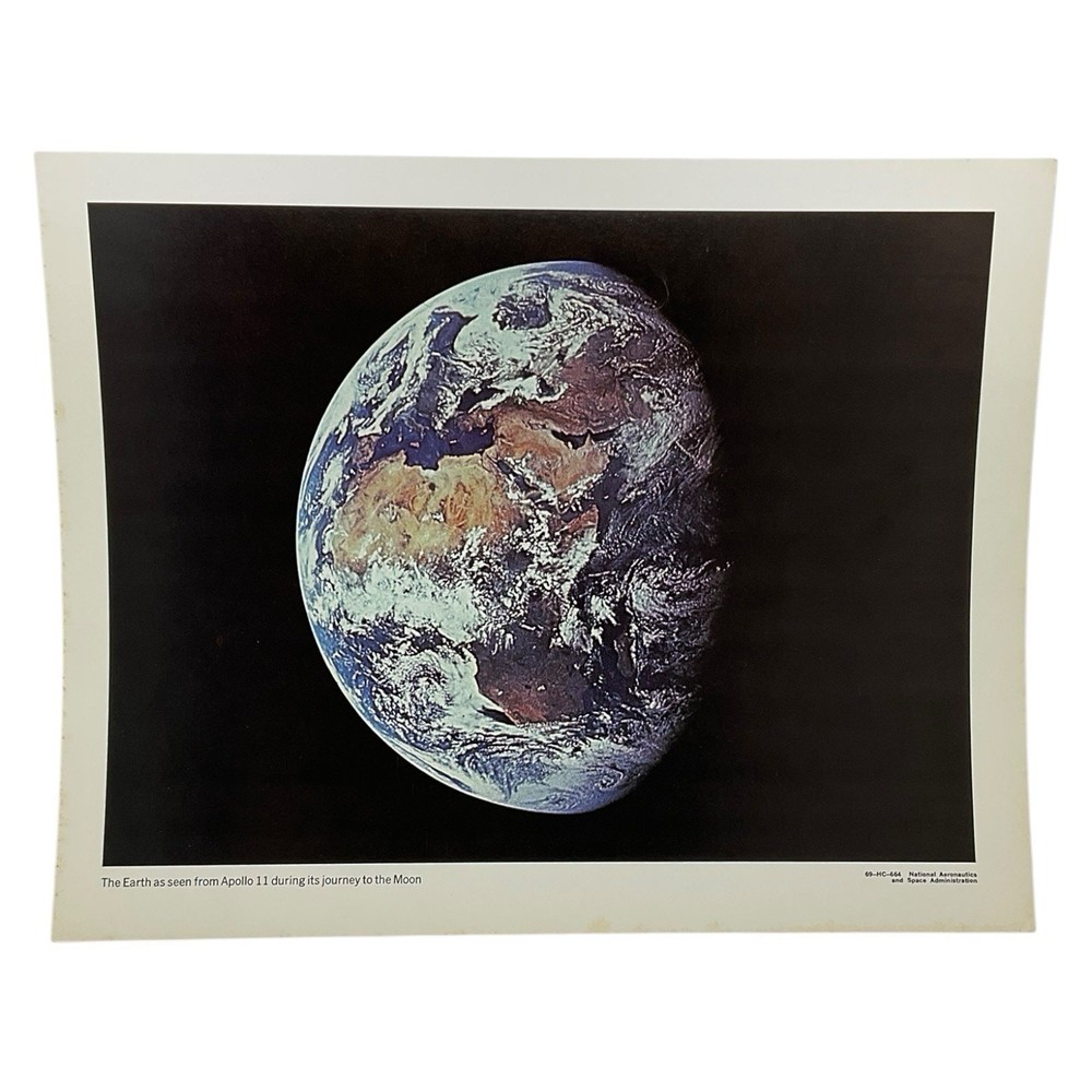 Vintage Apollo 11 Earth Photo NASA 1969 Space Exploration Print