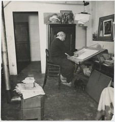 Pablo PICASSO: Studio, 1947 / by Nick de Morgoli / Stamped / VINTAGE