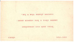 1908-1911 – 2 photos taken by Artist Henry Bacon – Christmas Card & Artists Camp
