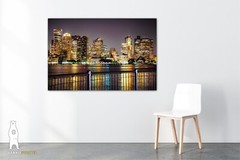 Boston Skyline at Night – Fine Art Photography Prints – Paper, Canvas, Metal