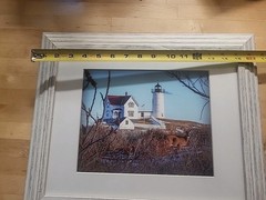 Lighthouse Photograph Framed Country Nautical ORIGINAL Very Nice Condition