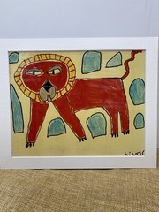 Photograph of Child’s Art – Lion – Artwork Matte Included – New