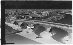 Plate Glass Photo Antique, Negative Black & White 3 1/2×5 1/2in, Dax, Bridge On