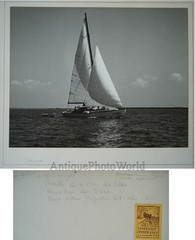 Beautiful sail yacht and boat antique art photo by William Wright
