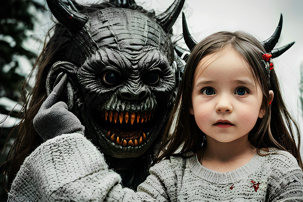 DESIGN Photo Digital Product Collage Image Picture little girl with a monster