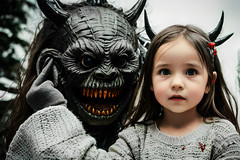 DESIGN Photo Digital Product Collage Image Picture little girl with a monster