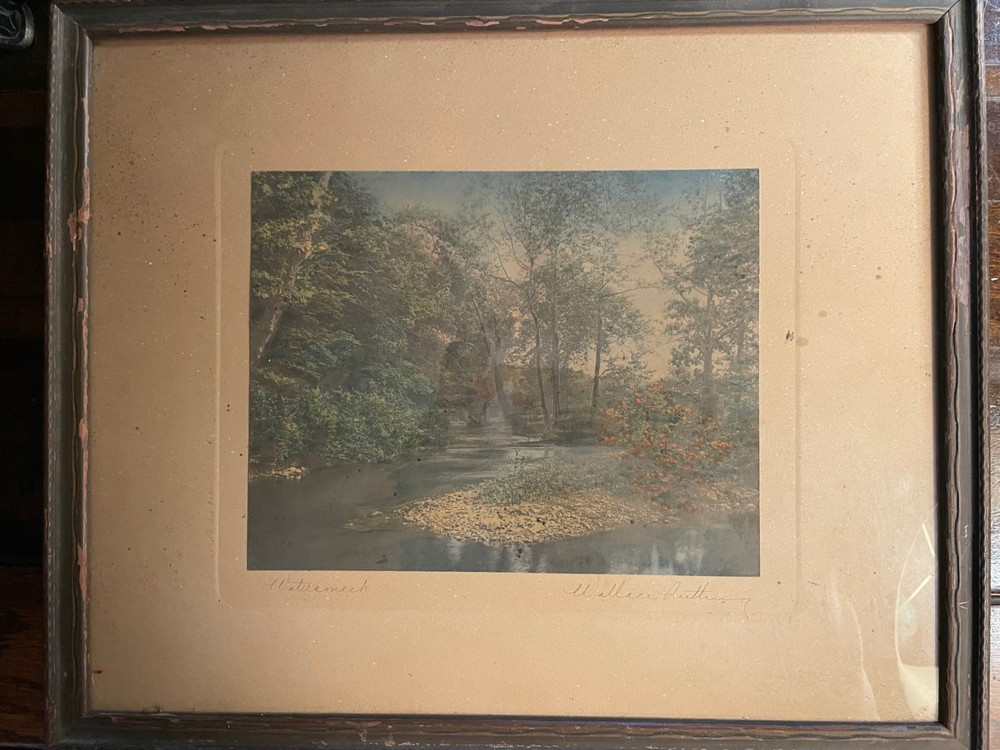 Vintage Wallace Nutting Watersmeet Waters Meet Hand-Tinted Print 14″ x 17″