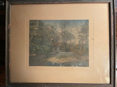 Vintage Wallace Nutting Watersmeet Waters Meet Hand-Tinted Print 14″ x 17″