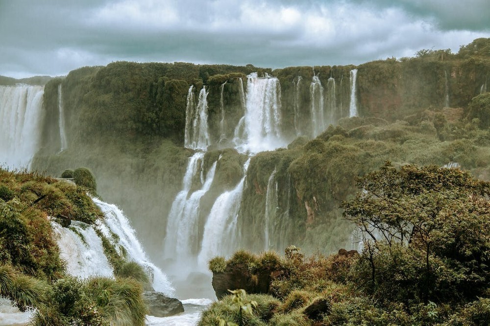 Digital Image Picture Photo Pic Wallpaper Background Waterfall Under Cloudy Sky