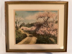 Wallace Nutting Hand-Colored Landscape Print, Decked as a Bride, Label Numbered