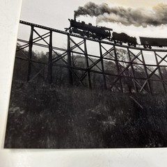 Original JAMES P GALLAGHER Gross Trestle Railroad Gelatin Photo Signed 11×14