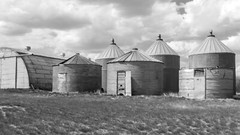 Old Montana Grain Bins Photo Print